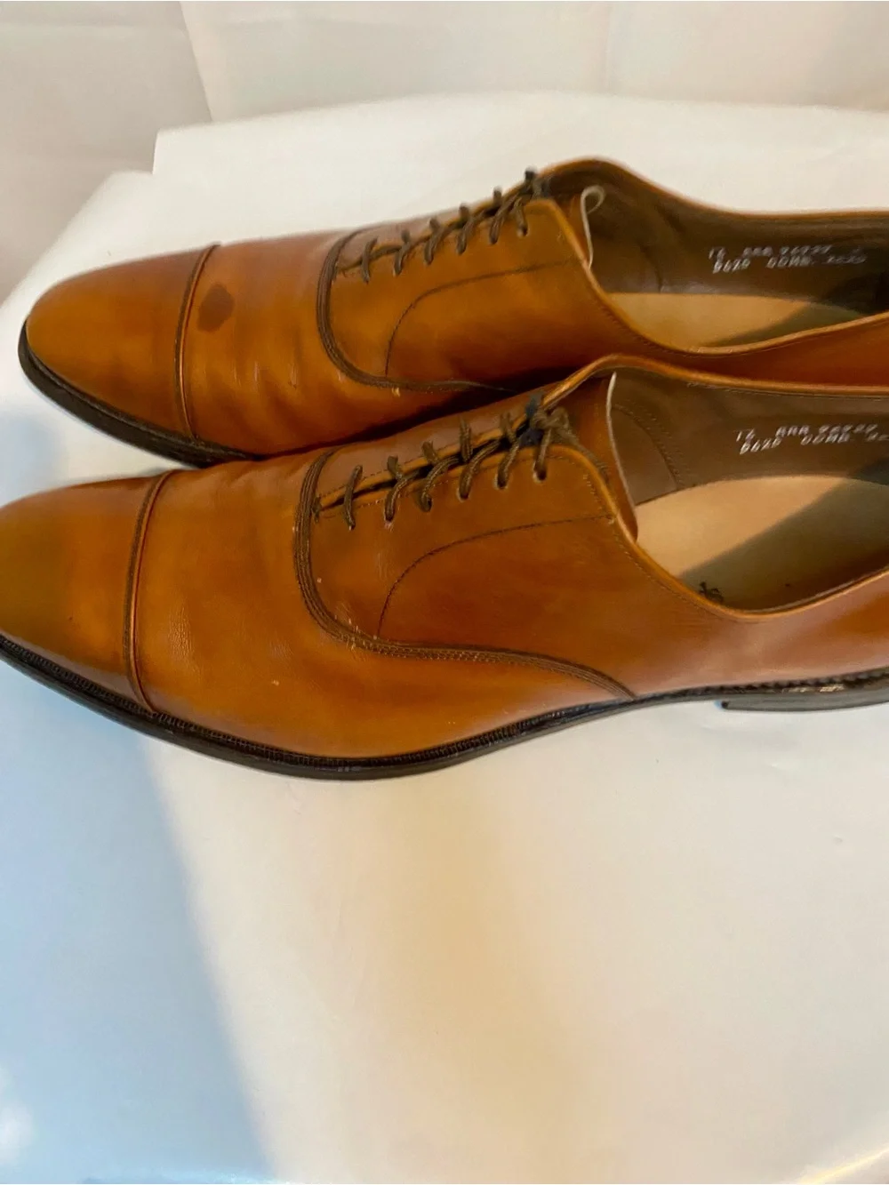 Men’s Park Avenue Allen Edmonds Cognac Brown Cap-Toe Oxfords